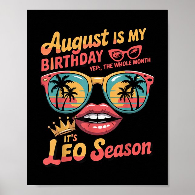 Affiche Bruh Son Anniversaire It ' ; s Saison Léo, leo  (Devant)