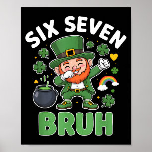 Affiche Bruh st patricks day six seven leprechaun mème 67