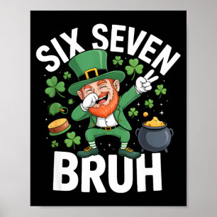 Affiche Bruh st patricks day six seven lutin mème 67