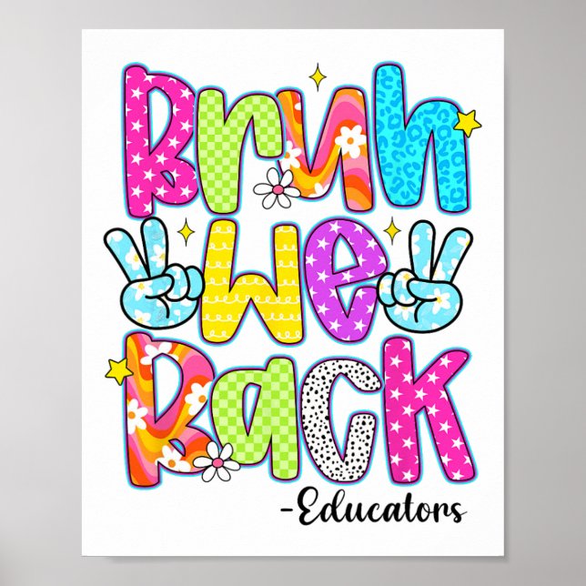 Affiche Bruh We Back Educators Leopard Back To School  (Devant)