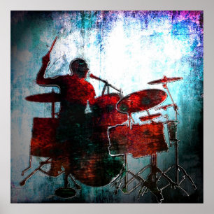 Affiche Bruit de batteur de couleur, Copyright Karen J