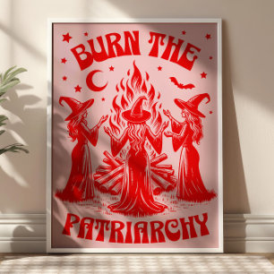 Affiche Brûler Le Patriarcat Rouge Sorcières Féministes Vi