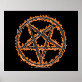 Affiche Brûler le pentagramme inversé