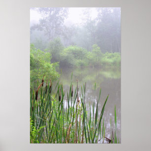 Affiche Brume de matin sur l'étang