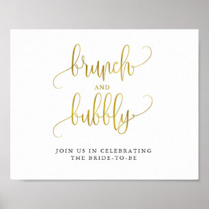 Affiche Brun or typographie et bulle