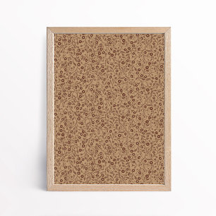 Affiche Brun Tan Vintage Fleur de Ne m'oubliez pas Botaniq