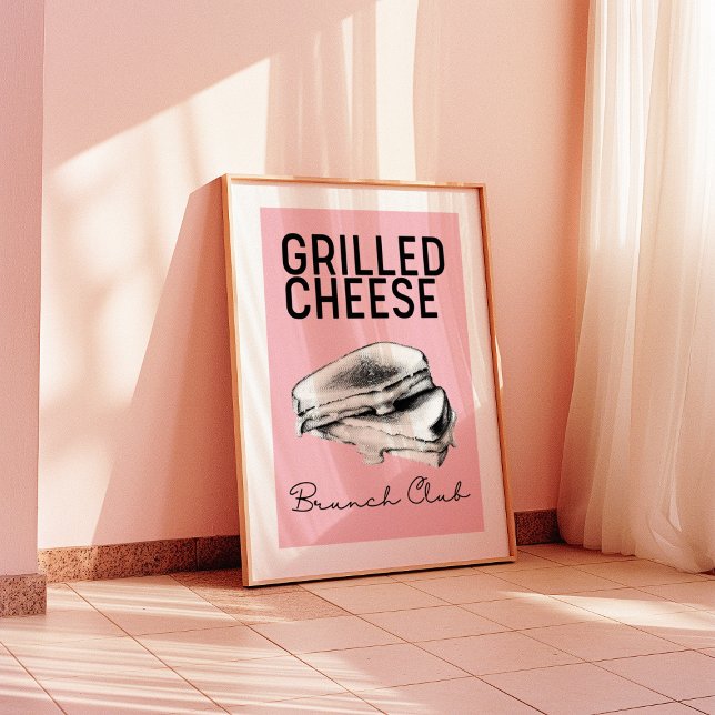 Affiche Brunch Club au fromage grillé | OEuvre murale tend (Créateur téléchargé)