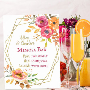 Affiche Brunch de mariage floral automnal moderne Mimosa