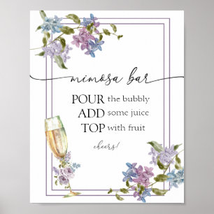 Affiche Brunch et Bubbly Lavender et Fête des mariées Lila