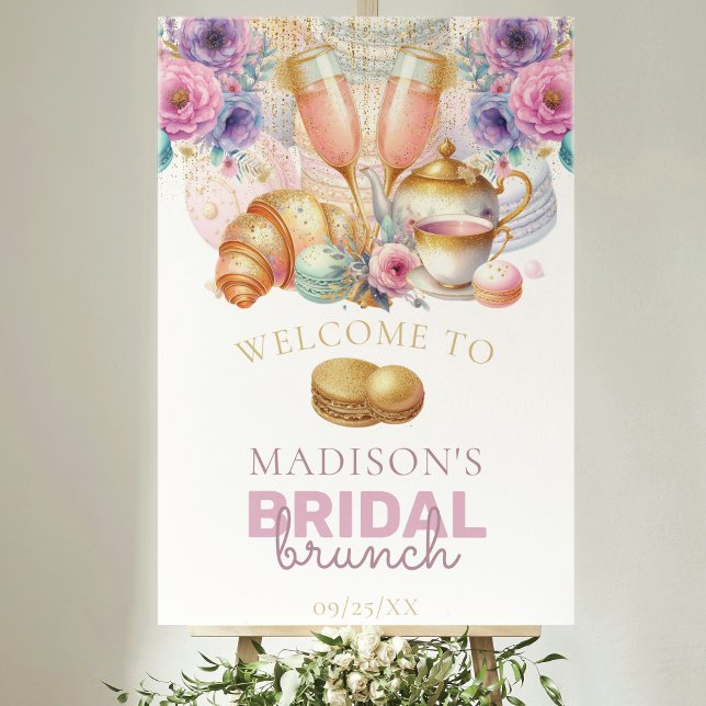 Affiche Brunch nuptial Pastel Rose Gold Custom Welcome (Créateur téléchargé)