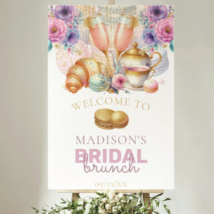 Affiche Brunch nuptial Pastel Rose Gold Custom Welcome
