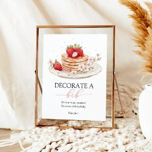 Affiche Brunch pour bébé fraise Décorez un signe de bib
