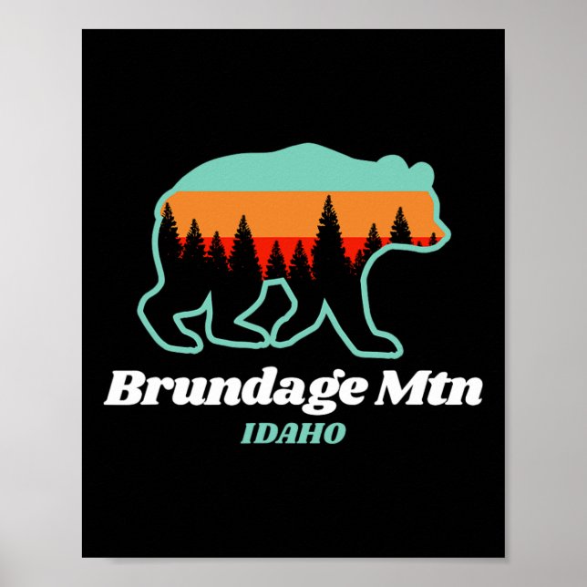 Affiche Brundage Mountain Idaho Ski Snowboard Ours (Devant)