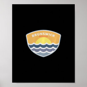 Affiche Brunswick Georgia Plage Ga Coucher de soleil Vacan