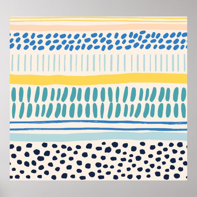Affiche Brush Strokes : Abstrait Fun sans couture (Devant)