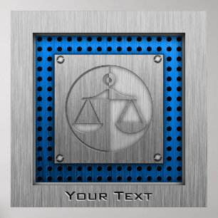 Affiche Brushed metal-look Justice Scales