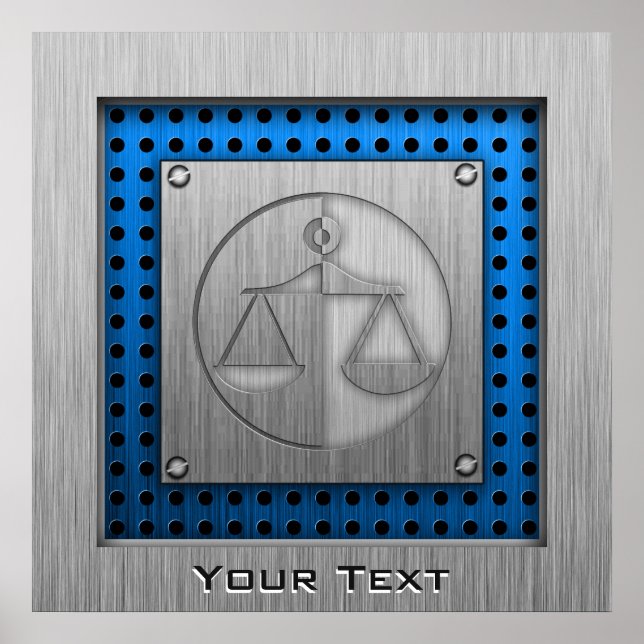 Affiche Brushed metal-look Justice Scales (Devant)