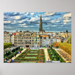 Affiche Brussels, Belgium cityscape photo