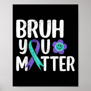 Affiche Brut Vous Turquoise Ribbon Prévention du suicide
