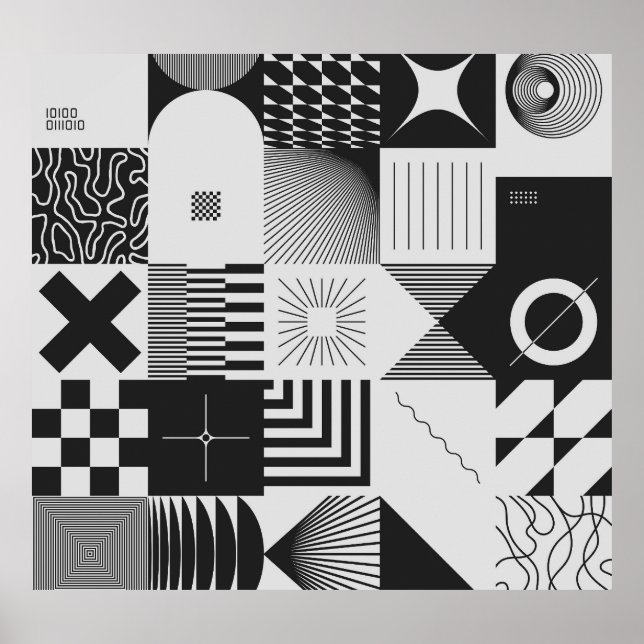 Affiche Brutalisme Art : Motifs géométriques Vintages (Devant)