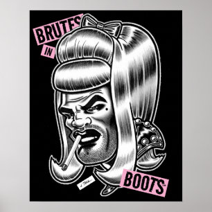 Affiche Brutes en bottes™/Bas rockeux™/Perruque