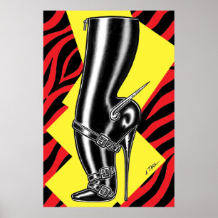 Affiche Brutes en Bottes™/Talons Aiguilles/Rayures Rouges