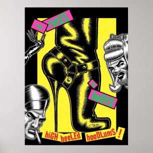 Affiche Brutes In Boots™/Bot de moto/Jaune