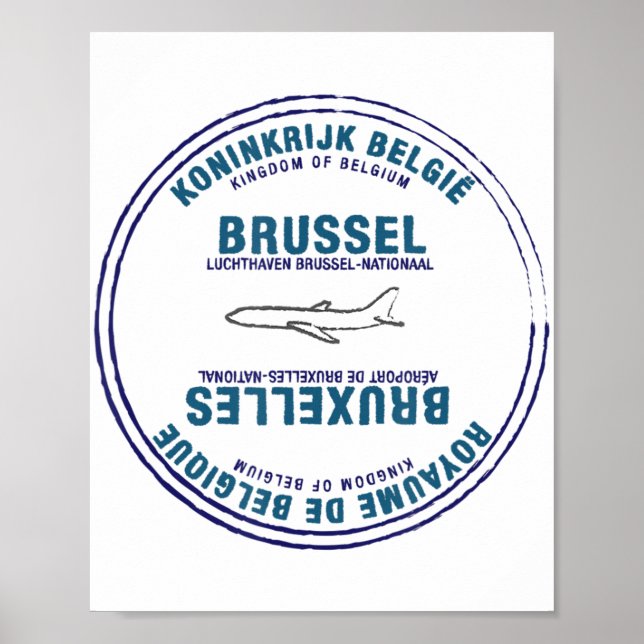 Affiche Bruxelles Belgique Passeport Vacances Vacances Voy (Devant)