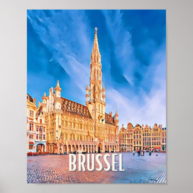 Affiche Bruxelles Belgique Photo Vintage (Devant)