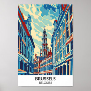 Affiche Bruxelles Belgique Retro Artwork Travel