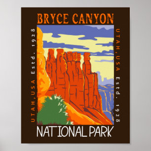 Affiche Bryce Canyon National Park Utah Distressed