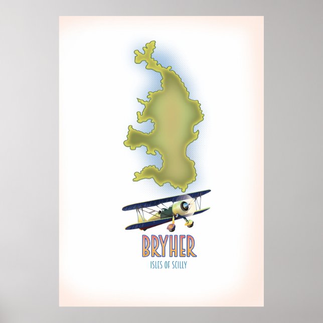 Affiche Bryher îles de scilly carte (Devant)