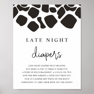 Affiche BRYNDLE Animal Cow Imprimer Late Night Diapos Jeu