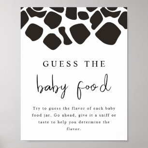 Affiche BRYNDLE Modern Cow Imprimer Guess the Baby Food Ga