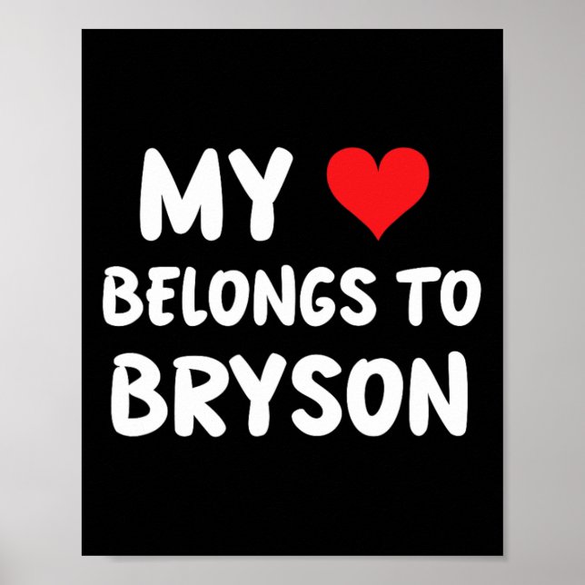 Affiche Bryson - Mon cœur appartient à Bryson - Amour  (Devant)