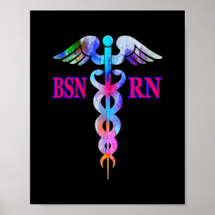 Affiche BSN Infirmière inscrite RN Caduceus Infirmière Emb