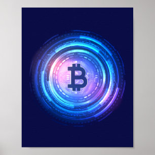 Affiche BTC, Crypto, Bitcoin, Blockchain