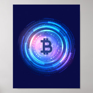 Affiche BTC, Crypto, Bitcoin, Blockchain