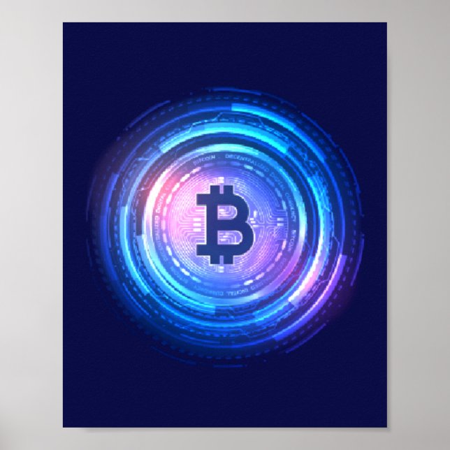 Affiche BTC, Crypto, Bitcoin, Blockchain (Devant)