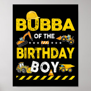 Affiche Bubba De L'Anniversaire Boy Construction Ouvrier B