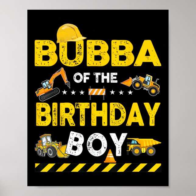 Affiche Bubba De L'Anniversaire Boy Construction Ouvrier B (Devant)