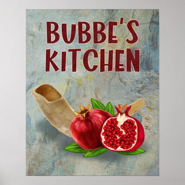 Affiche Bubbe's Kitchen Jewish Grand-mère Art Imprimer (Devant)