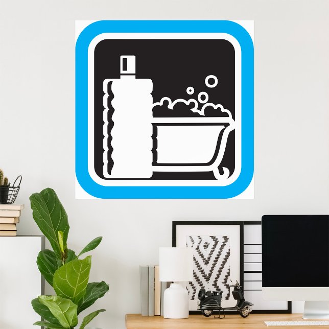 Affiche Bubble Bath Icon Relaxing Bathroom Spa (Créateur téléchargé)