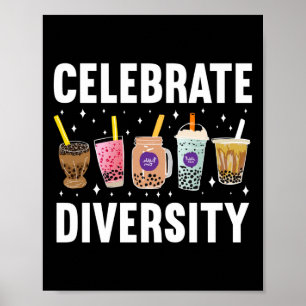 Affiche Bubble Boba Tea Celebrate Diversity Lgbt Pride