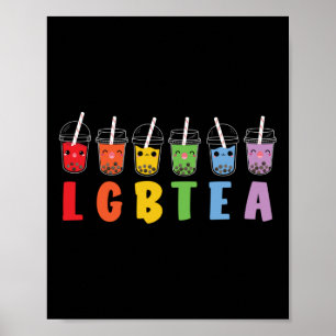 Affiche Bubble Boba Tea LGBTea LGBT Pride Arc-en-ciel