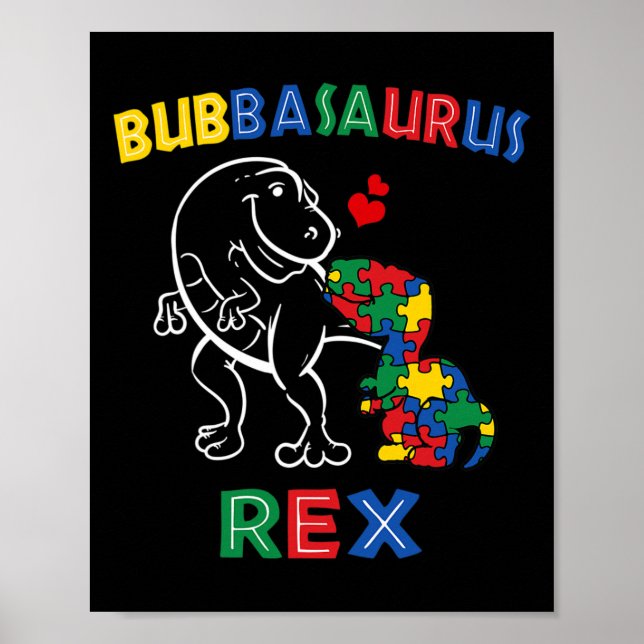 Affiche Bubbysaurus Sensibilisation sur l'autisme Frère Di (Devant)