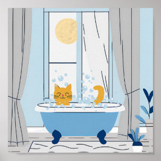 Affiche Buble Bathtime pour Kitty