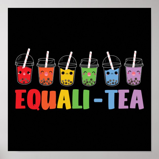 Affiche Buble Boba Tea Equali-Tea LGBT Pride Arc-en-ciel (Devant)
