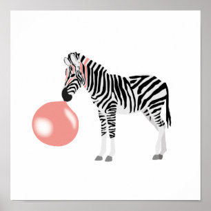 Affiche Buble Gum Zebra Blowbble