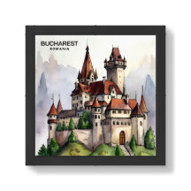 Bucarest Roumanie | Art aquarelle de la vieille vi